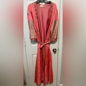 Neiman Marcus Coral and Gold Robe